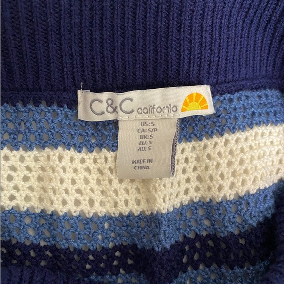 C&C CALIFORNIA Blue and White Bathing Suit Skirt Cover Up Size S - Picture 4 of 5